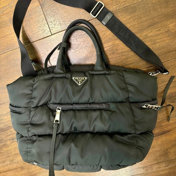 PRADA - Bomber Convertible Tote Quilted Tessuto - Picture 1 of 14